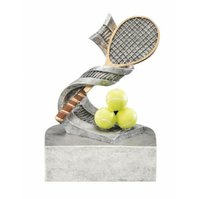 Trofej tenisová raketa na mramorovém podstavci s možností štítku