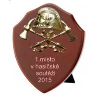 Plaketa včetně laserového gravírování s hasičským motivem v provedení Zlato Plaketa včetně laserového gravírování s hasičským motivem v provedení Zlato