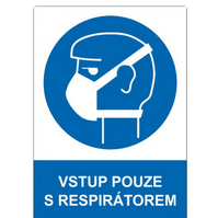 Samolepka A4  - Vstup pouze s respirátorem