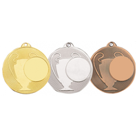 Sportovní kovová medaile s číslem a možností stuhy a emblému - 3,4 x 6,5cm