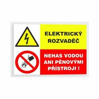 Samolepka A7 - Elektrický rozvaděč, nehas vodou ani pěnovými přístroji