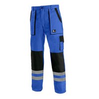 Montérkové kalhoty do pasu LUXY BRIGHT s reflexnímy pruhy, modré