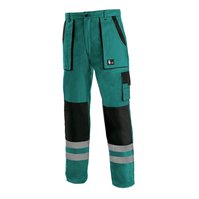 Montérkové kalhoty do pasu LUXY BRIGHT s reflexnímy pruhy, zelené