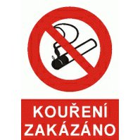 Tabulka A4 plast - Kouření zakázáno