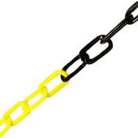 Plastový řetěz tl. 7,5 mm, žluto-černý, 25 m